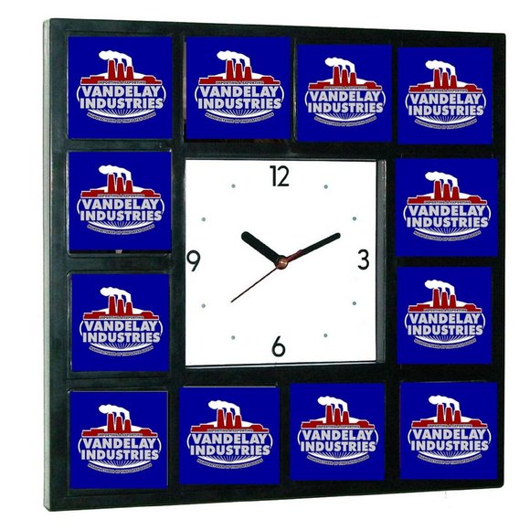 Seinfeld George Castanza Vandelay Industries promo Big Square Wall or Desk Clock - Picture 1 of 1